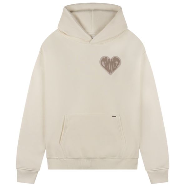Croyez Puffed Heart Hoodie Off White
