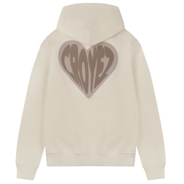 Croyez Puffed Heart Hoodie Off White