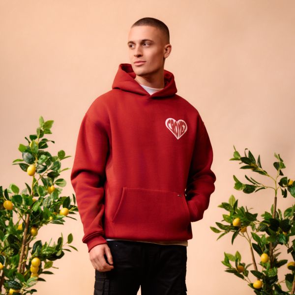 Croyez Puffed Heart Hoodie Rood