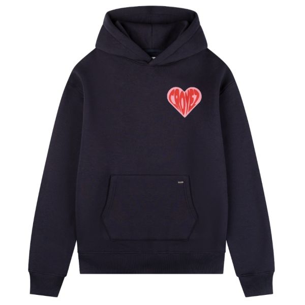 Croyez Puffed Heart Hoodie Navy