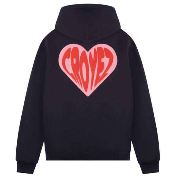 Croyez Puffed Heart Hoodie Navy