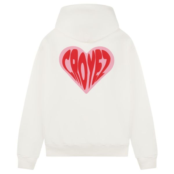 Croyez Puffed Heart Hoodie Off White