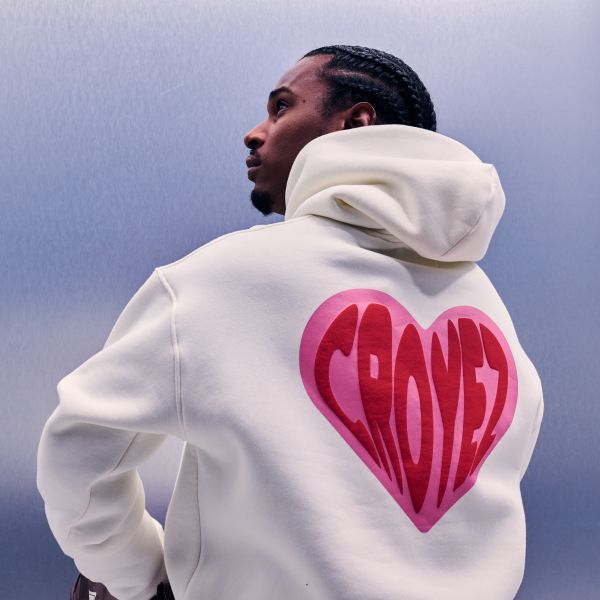 Croyez Puffed Heart Hoodie Off White