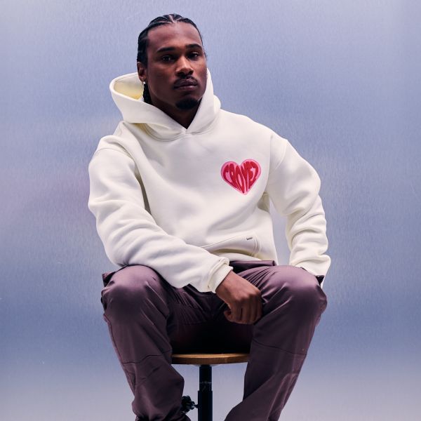 Croyez Puffed Heart Hoodie Off White