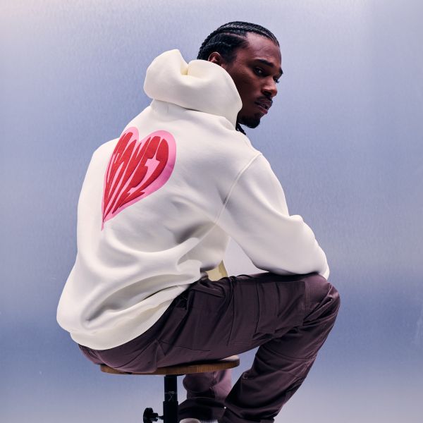 Croyez Puffed Heart Hoodie Off White