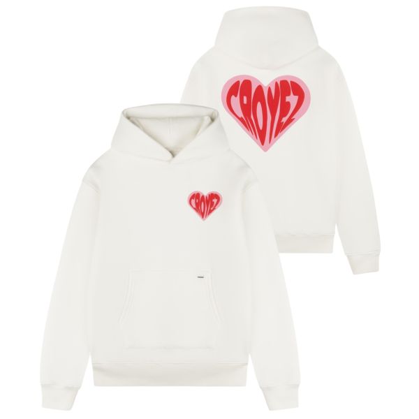 Croyez Puffed Heart Hoodie Off White