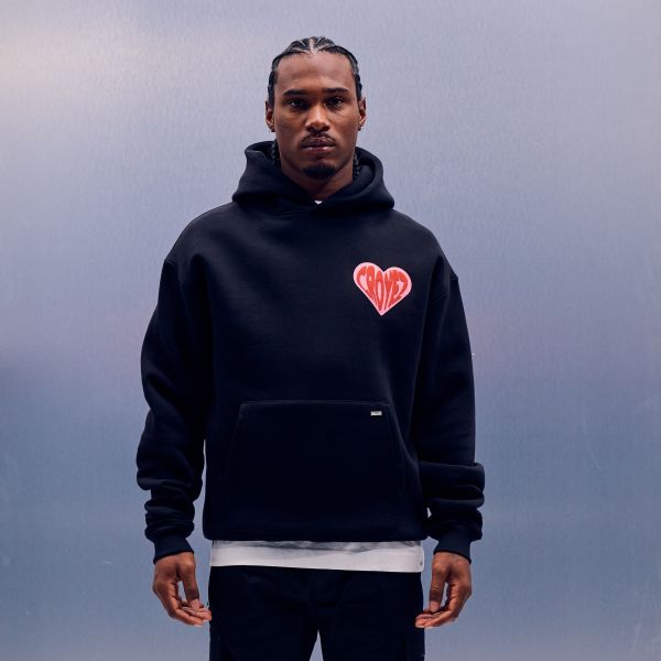 Croyez Puffed Heart Hoodie Zwart