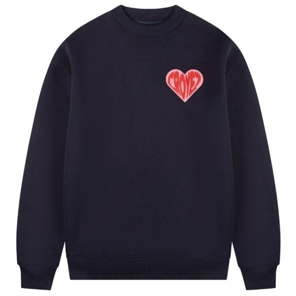 Croyez Puffed Heart Sweater Navy