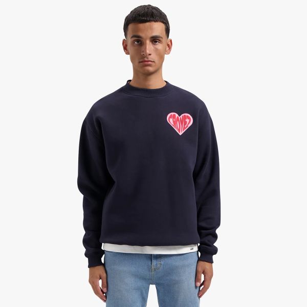 Croyez Puffed Heart Sweater Navy