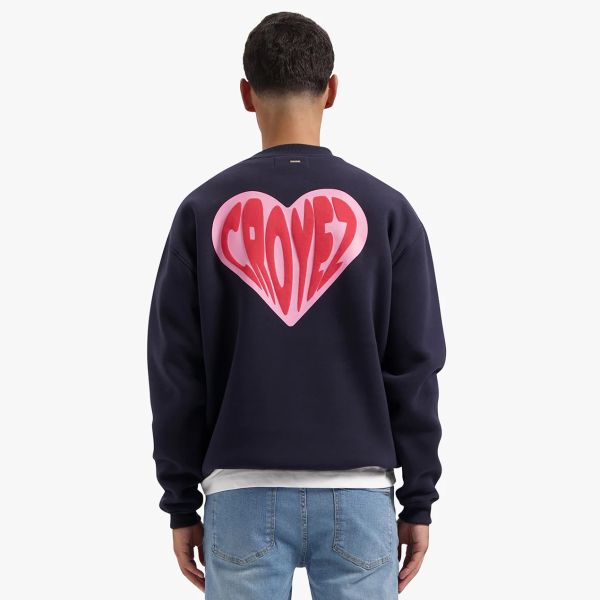 Croyez Puffed Heart Sweater Navy