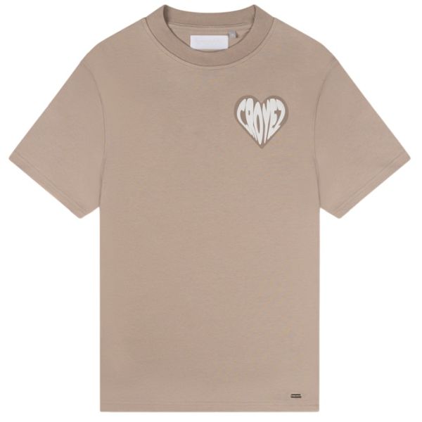 Croyez Puffed Heart T-shirt Beige