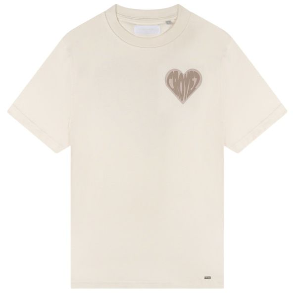 Croyez Puffed Heart T-shirt Off White/Beige
