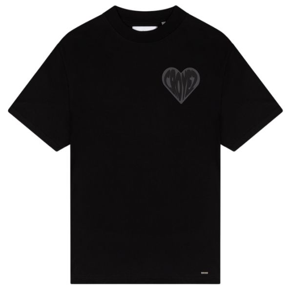 Croyez Puffed Heart T-shirt Zwart