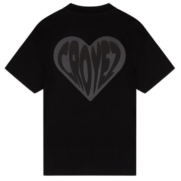 Croyez Puffed Heart T-shirt Zwart