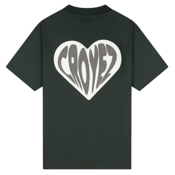 Croyez Puffed Heart T-shirt Donker Groen