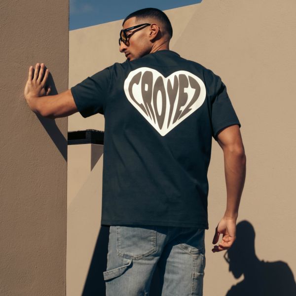 Croyez Puffed Heart T-shirt Donker Groen