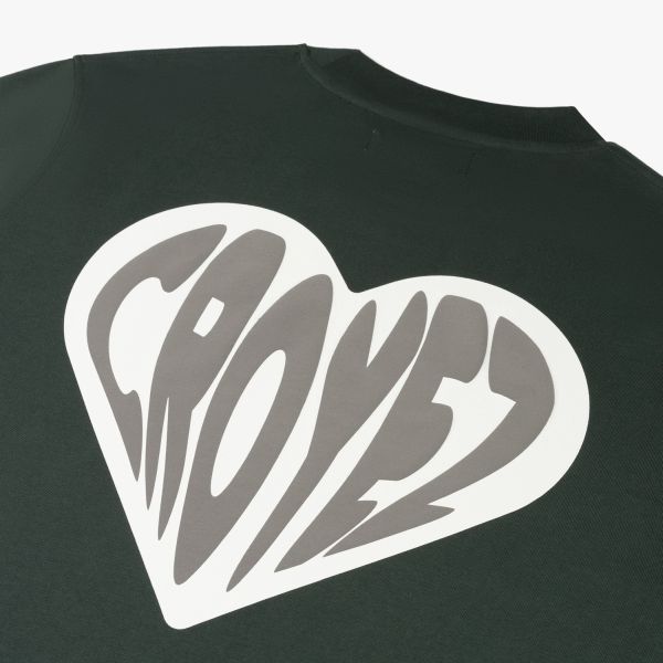 Croyez Puffed Heart T-shirt Donker Groen