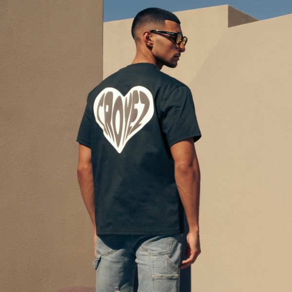 Croyez Puffed Heart T-shirt Donker Groen