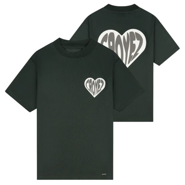Croyez Puffed Heart T-shirt Donker Groen