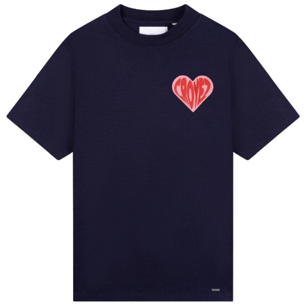 Croyez Puffed Heart T-shirt Navy