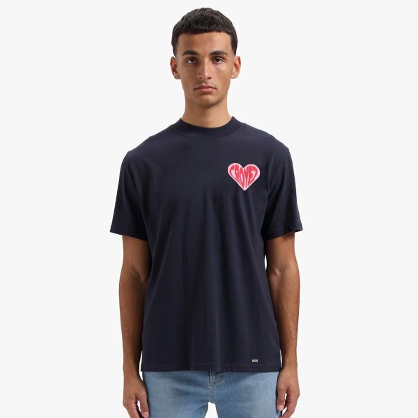 Croyez Puffed Heart T-shirt Navy