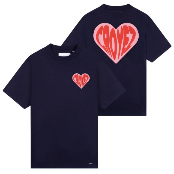 Croyez Puffed Heart T-shirt Navy