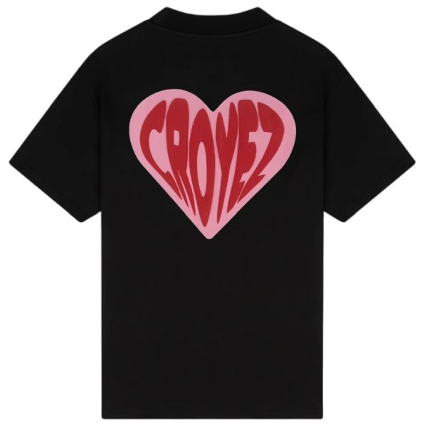 Croyez Puffed Heart T-shirt Zwart