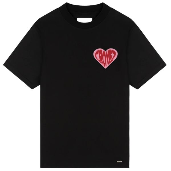 Croyez Puffed Heart T-shirt Zwart