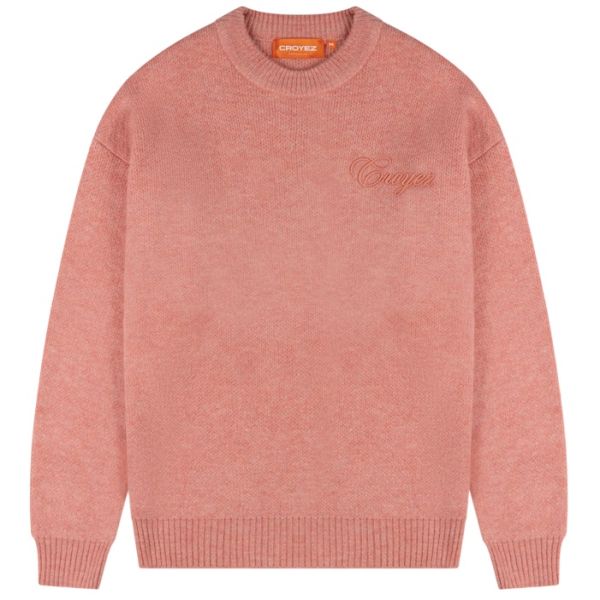 Croyez Script Knit Sweater Coral
