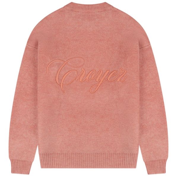 Croyez Script Knit Sweater Coral
