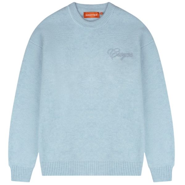 Croyez Script Knit Sweater Licht Blauw