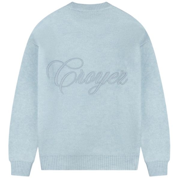 Croyez Script Knit Sweater Licht Blauw