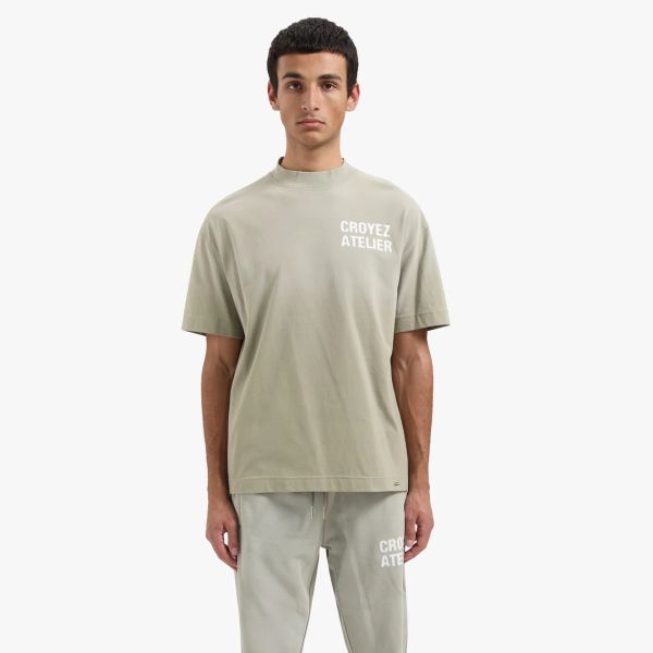 Croyez Sprayed Atelier T-shirt Donker Groen