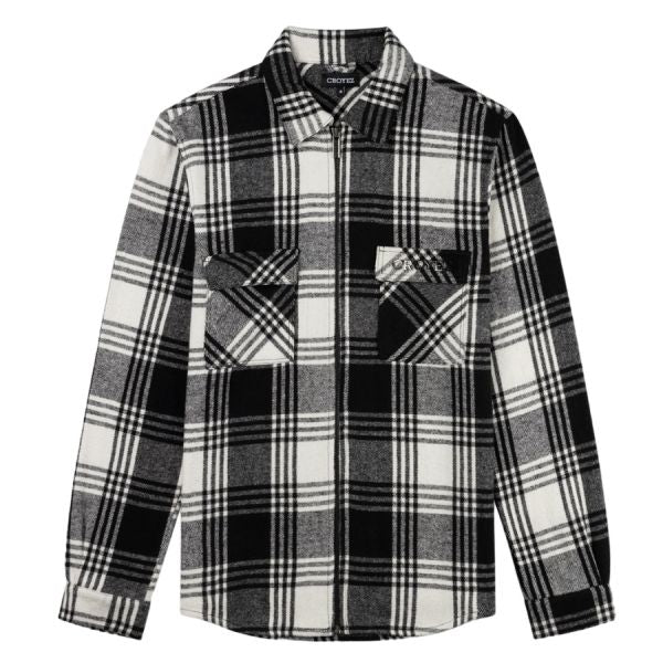 Croyez zipped flannel overhemd zwart