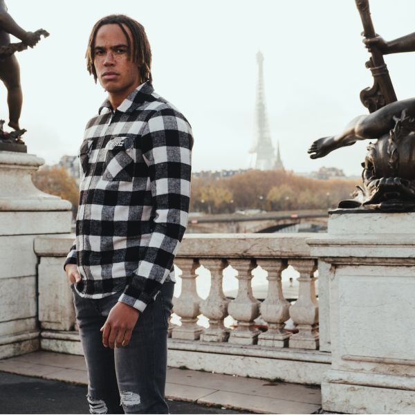 Croyez zipped flannel overhemd zwart