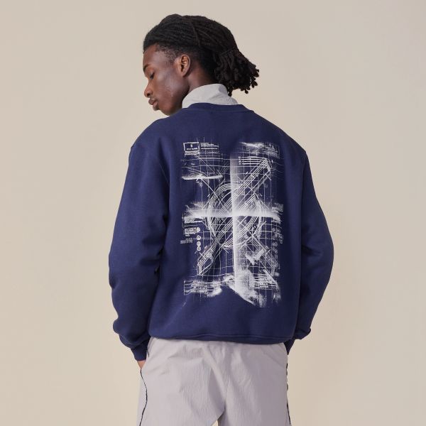 Daily Paper Craft Sweater Donker Blauw