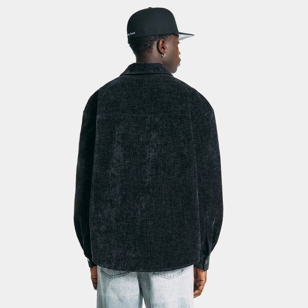 Daily Paper Hakim Velvet Overshirt Zwart