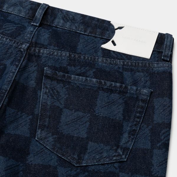 Daily Paper Kibo Check Jacquard Jeans Blauw