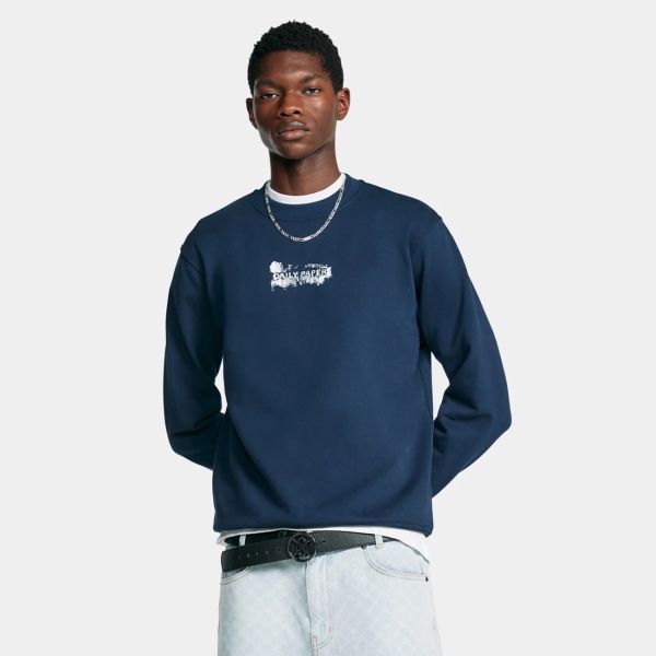 Daily Paper Scratch Logo Sweater Donker Blauw