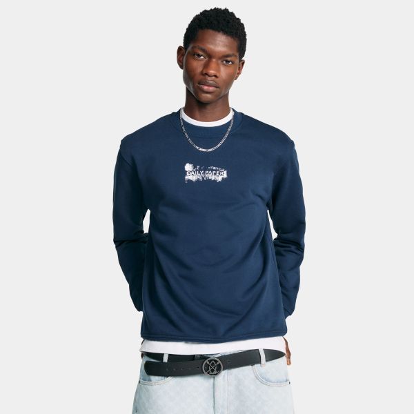 Daily Paper Scratch Logo Sweater Donker Blauw