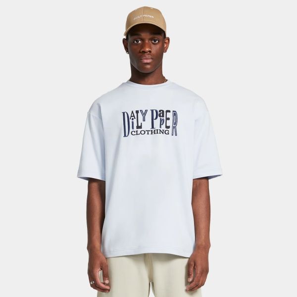 Daily Paper United Type Boxy T-shirt Licht Blauw
