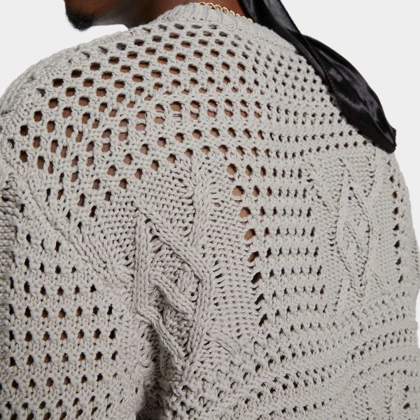 Daily Paper Zuberi Crochet Sweater Grijs