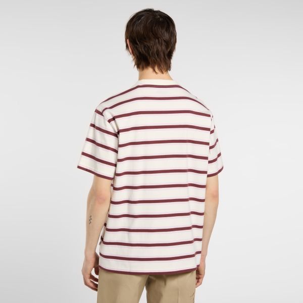 Dickies York Stripe T-shirt Off White/Rood