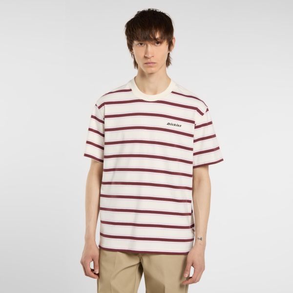 Dickies York Stripe T-shirt Off White/Rood