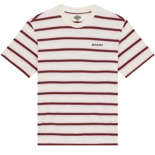 Dickies York Stripe T-shirt Off White/Rood