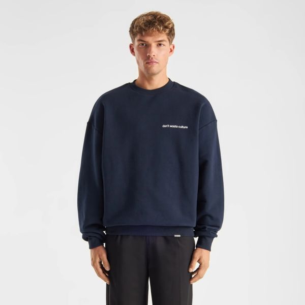 Don't Waste Culture Matt Sweater Navy