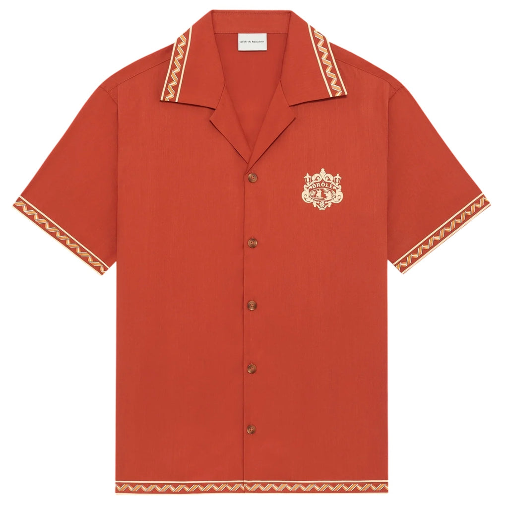 Drôle De Monsieur Brodée Danseurs Overhemd Rood