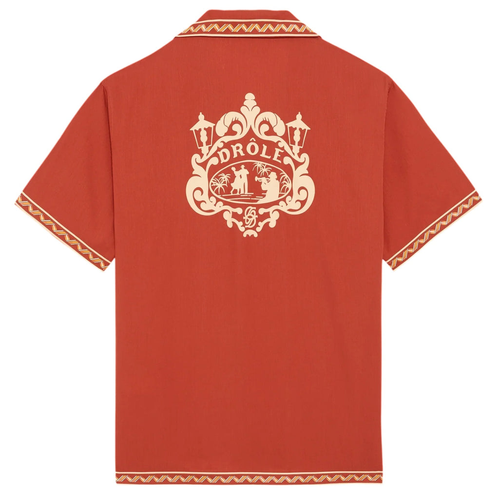 Drôle De Monsieur Brodée Danseurs Overhemd Rood