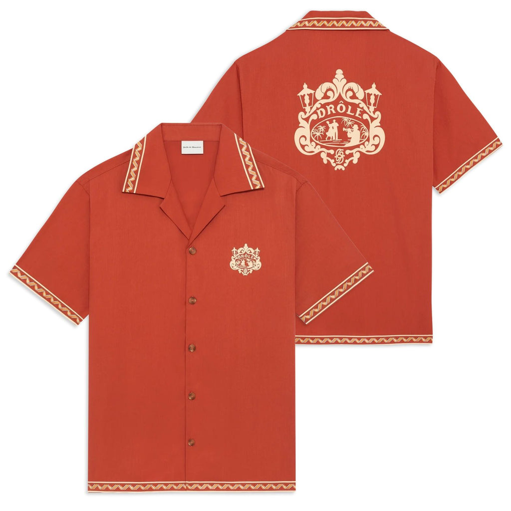 Drôle De Monsieur Brodée Danseurs Overhemd Rood