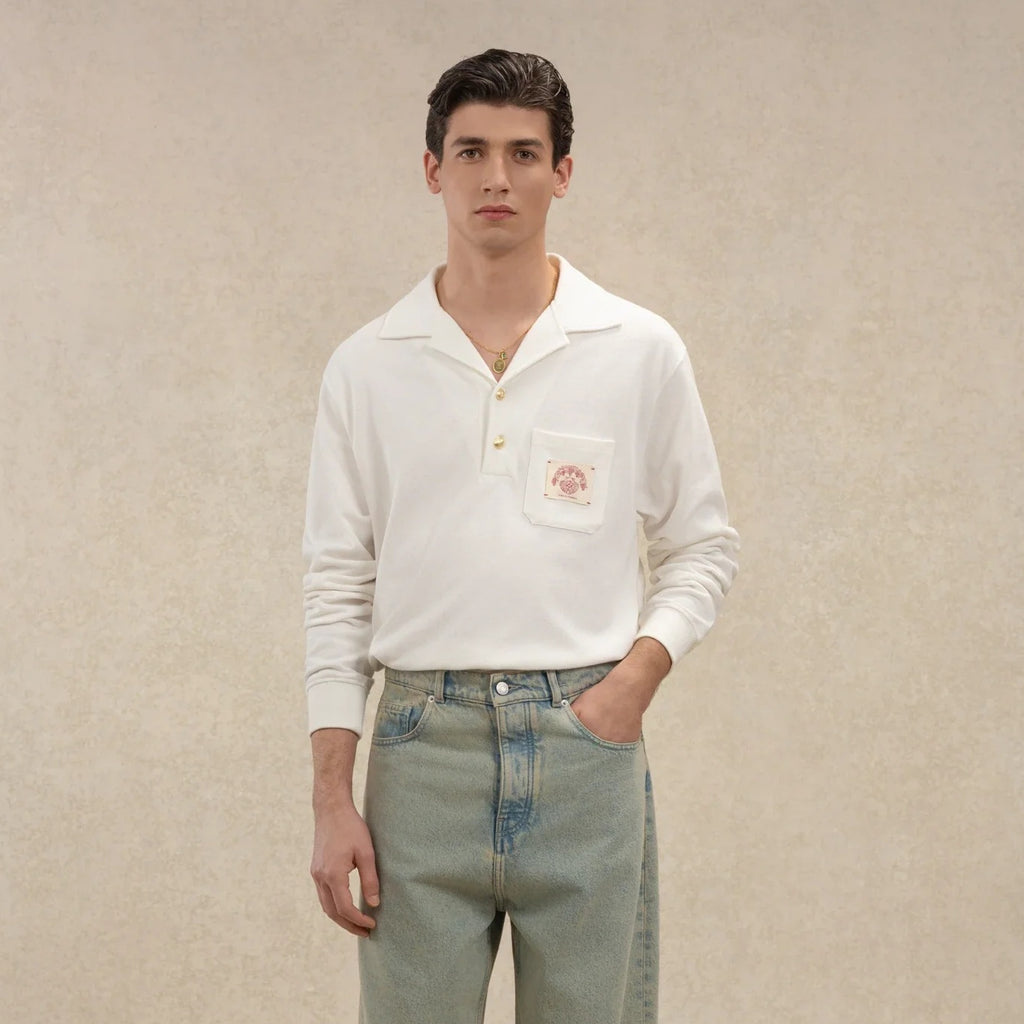 Drôle De Monsieur D Miroir Shell Longsleeve Polo Off White